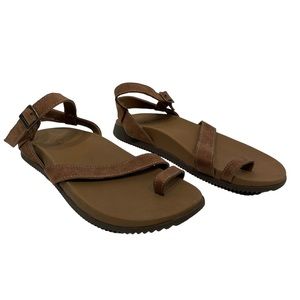 Chaco Tulip Sandal Toffee Brown Womens * Leather Toe Ankle Strap Comfort Outdoor